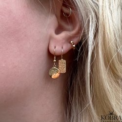 "Aliby" 18 karat forgyldte ID tag øreringe med indgravering