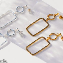 "Posy" Store guld reringe i organisk design