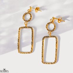 "Posy" Store guld reringe i organisk design