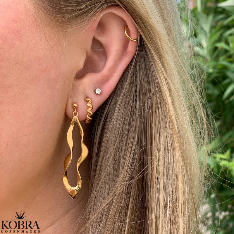 "Cirkeline" hoops (mini) i guld