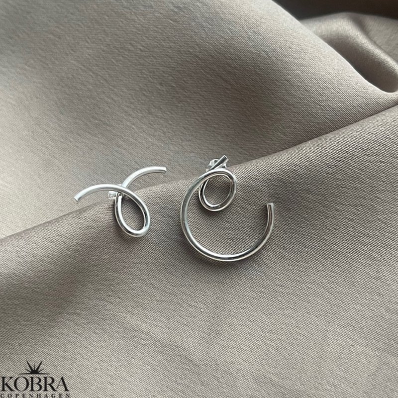 "Atom" spiral reringe i sterling slv