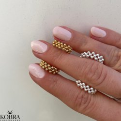 "Isabella" kuglereringe i 14 karat forgyldt