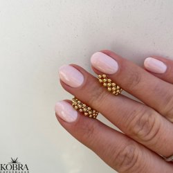 "Isabella" kuglereringe i 14 karat forgyldt