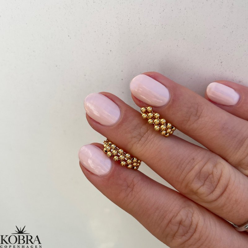 "Isabella" kuglereringe i 14 karat forgyldt