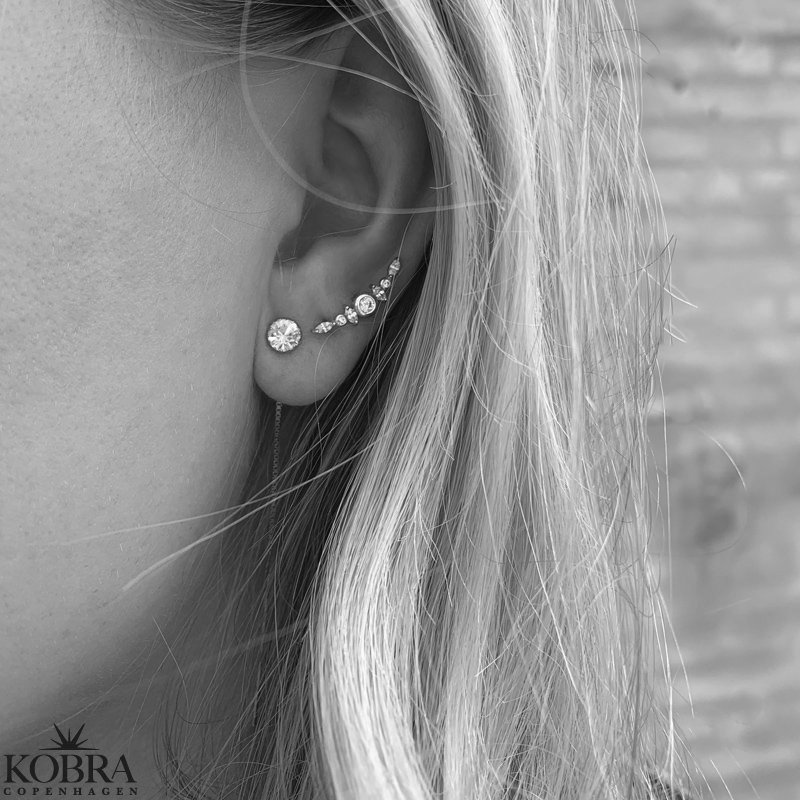 "Evie" sterling slv restikker med hvide sten