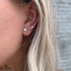 "Evie" forgyldt restikker med hvide sten