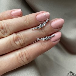 "Evie" sterling slv restikker med hvide sten