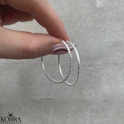 "Stacy" slv hoops med vedhng