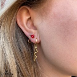 "Sistine" rde hjerte reringe i 14 karat forgyldt