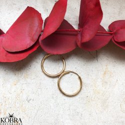 "Cirkeline" (small) sm hoops i 18 karat forgyldt
