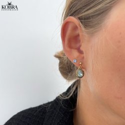 "Crystal" Gold-plated earrings with blue topaz