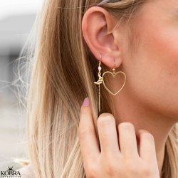 "Love" store hjertereringe i guld