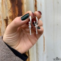 "Pippi" slv "slange" reringe med hvide sten