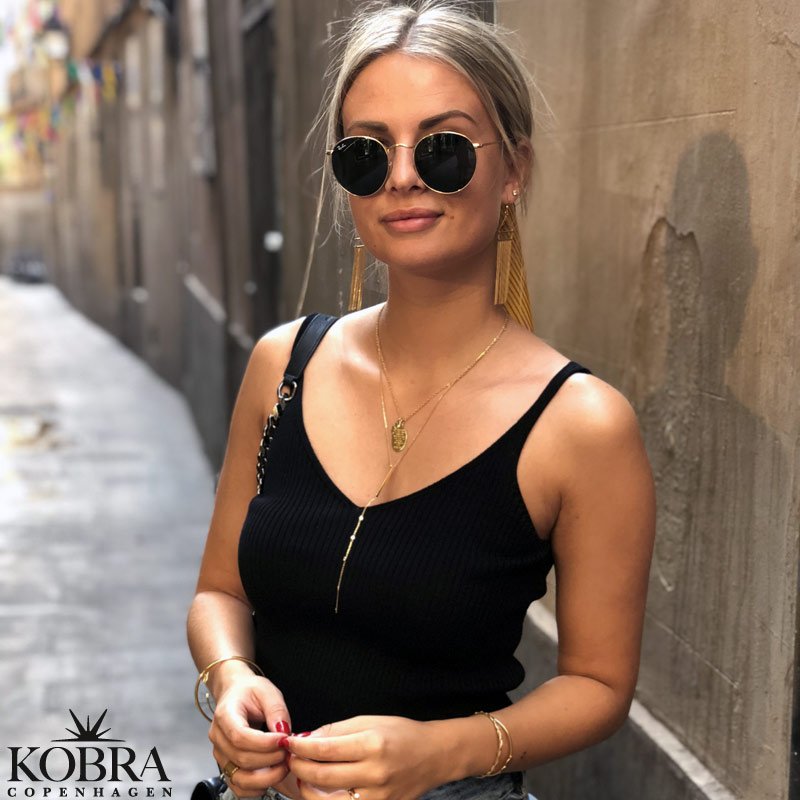 "Lucky" slv halskde med firklver inklusiv gravering