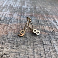 "Lucky number" guld hoops med dine lykketal eller bogstaver