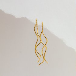 "Curve" 18ct gold plated earrings with spirals