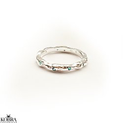 "Hailey" simple silver ring with blue stone