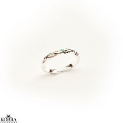 "Hailey" simple silver ring with blue stone