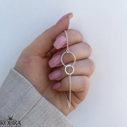 Slv armbnd "Oslo" med runde bne cirkler