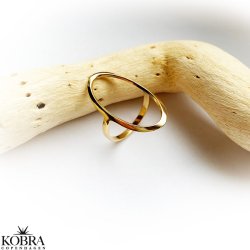 "Elipse" 18 karat forgyldt hndlavet oval ring