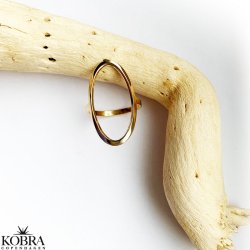 "Elipse" 18 karat forgyldt hndlavet oval ring