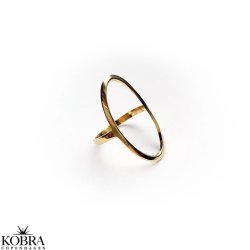 "Elipse" 18 karat forgyldt hndlavet oval ring