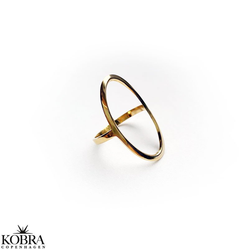 "Elipse" 18 karat forgyldt hndlavet oval ring