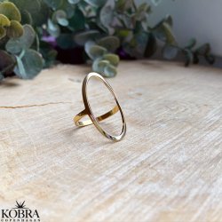 "Elipse" 18 karat forgyldt hndlavet oval ring
