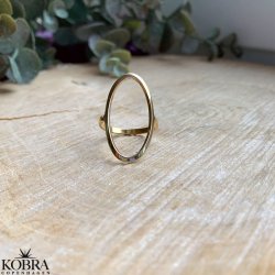 "Elipse" 18 karat forgyldt hndlavet oval ring