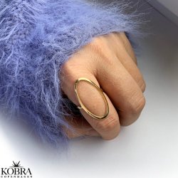 "Elipse" 18 karat forgyldt hndlavet oval ring
