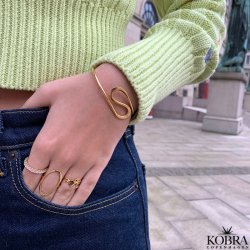 "Elipse" 18 karat forgyldt hndlavet oval ring