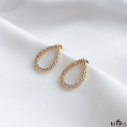 "Lara" drbeformet guld reringe med sten