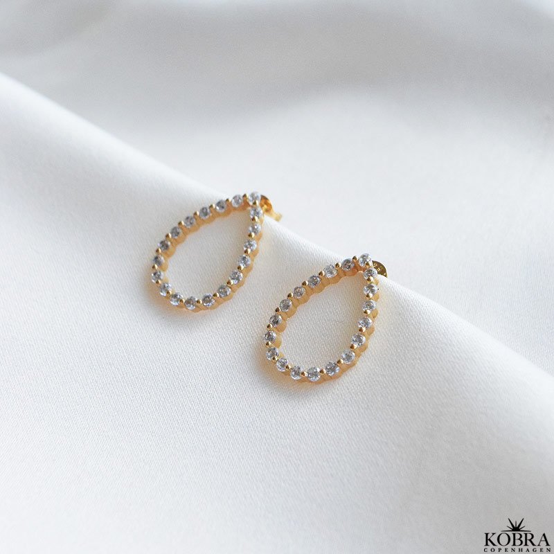 "Lara" drbeformet guld reringe med sten