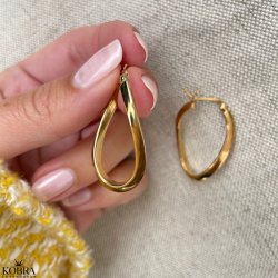 "Rosemary" oval earrings in 18 carat gold plated