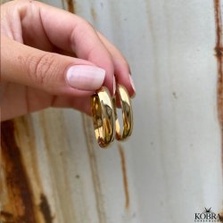 "Debra" guld ovale reringe / hoops