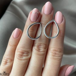 "Ingrid" drop shaped earrings in sterling silver