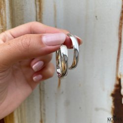 "Debra" chunky ovale hoops / reringe i sterling slv