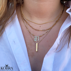 "Paisley" guld halskde med din gravering