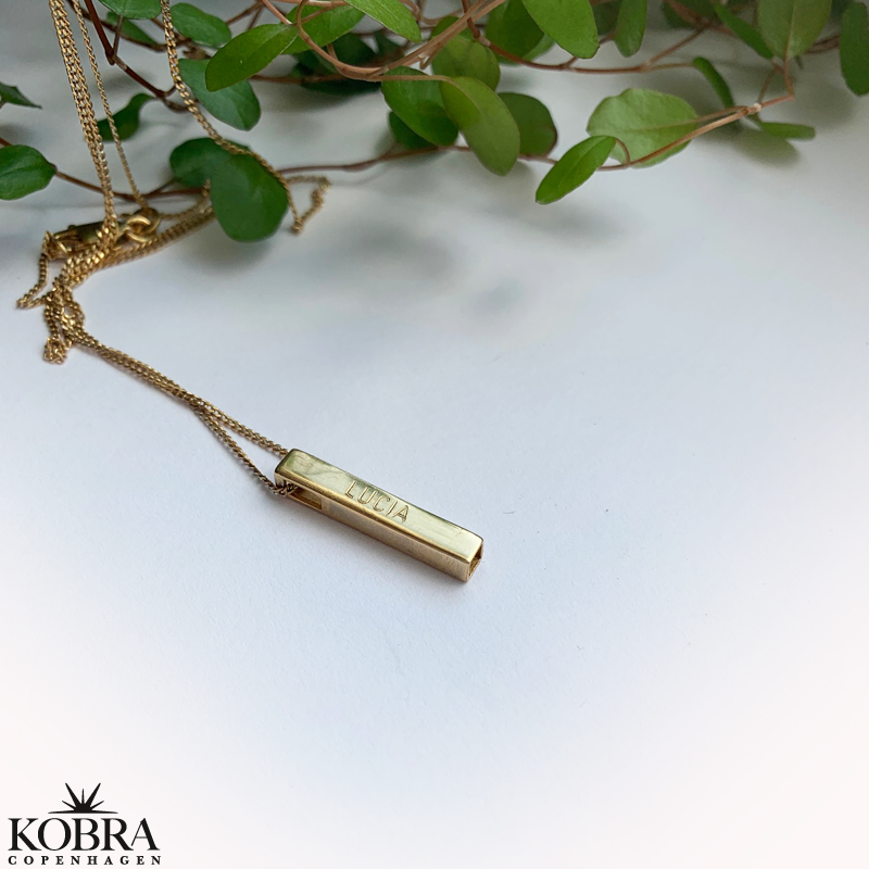 "Paisley" guld halskde med din gravering