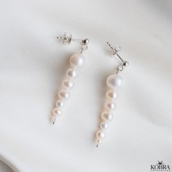 "Paloma" earrings with genuine freshwater pearls in sterling silver