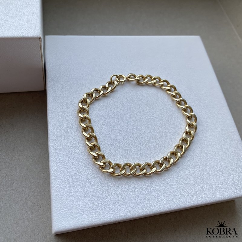 "Panzer" 18 karat forgyldt panzer armbnd til mnd