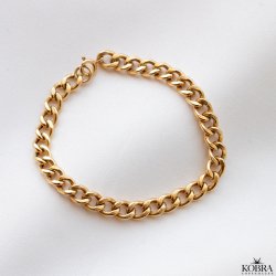 "Panzer" 18 karat forgyldt armbnd med brede led