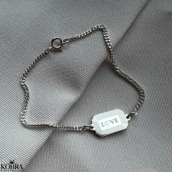 "Tarot" panzerkde armbnd i slv med personlig gravering