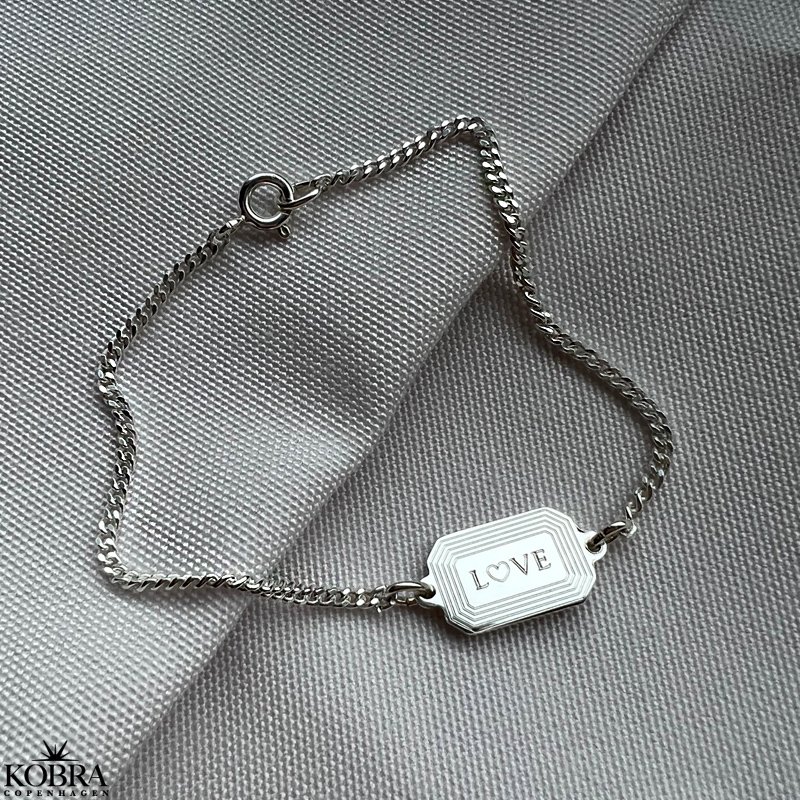 "Tarot" panzerkde armbnd i slv med personlig gravering