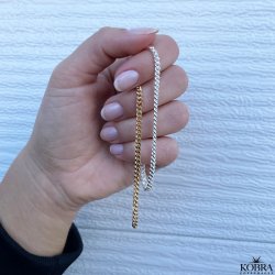 "Clinton" 3mm panzer armbnd forgyldt med 18 karat