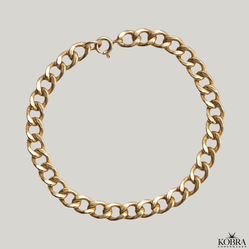 "Panzer" 18 karat forgyldt armbnd med brede led