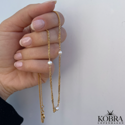 "Monroe" guld perlehalskde