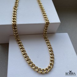 "Panzer" 18 karat forgyldt chunky panzer halskæde til herre