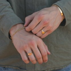 "Jordan" 18 karat forgyldt signet ring til mnd