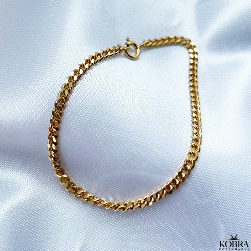 "Clinton" 3mm panzer armbnd forgyldt med 18 karat